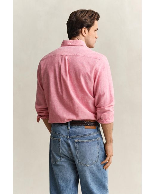 Gant Pink Linen Blend Shirt for men