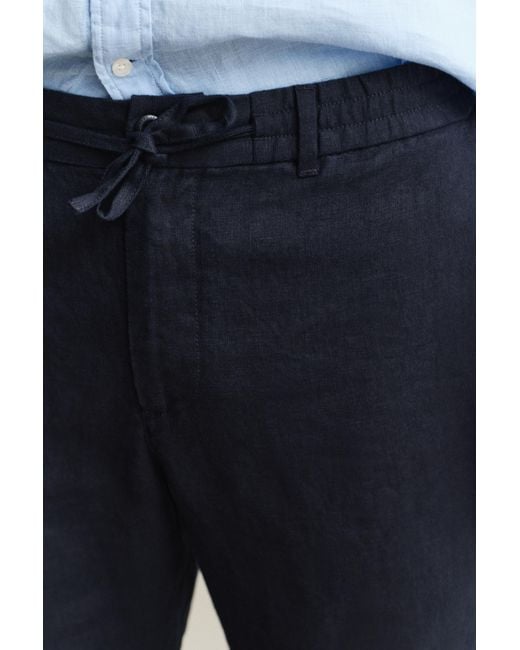 Gant Blue Linen Pants Evening for men