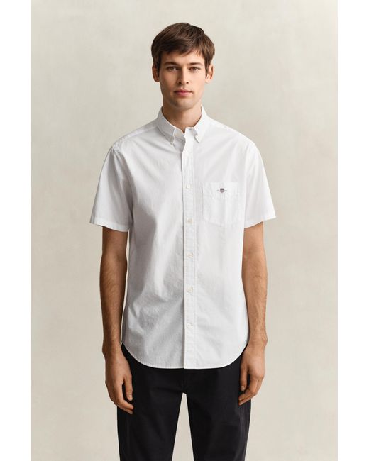 Gant Natural Classic Poplin Short Sleeve Shirt for men
