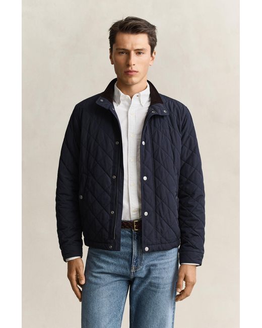 Gant Blue Quilted Jacket Evening for men