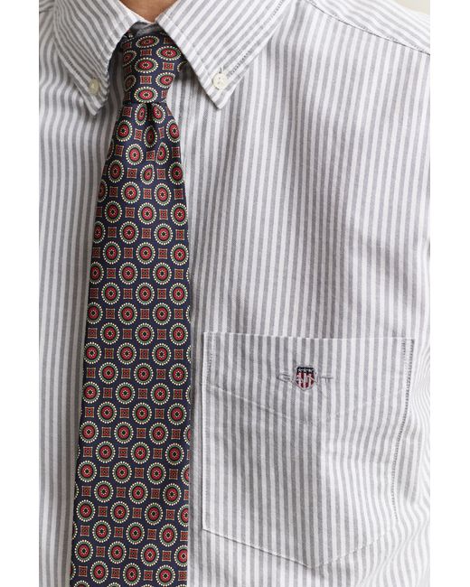 Gant Gray Banker Stripe Classic Oxford Shirt for men