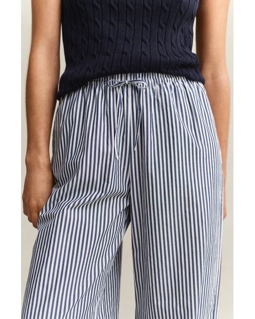 Gant Blue Striped Poplin Pants Rich