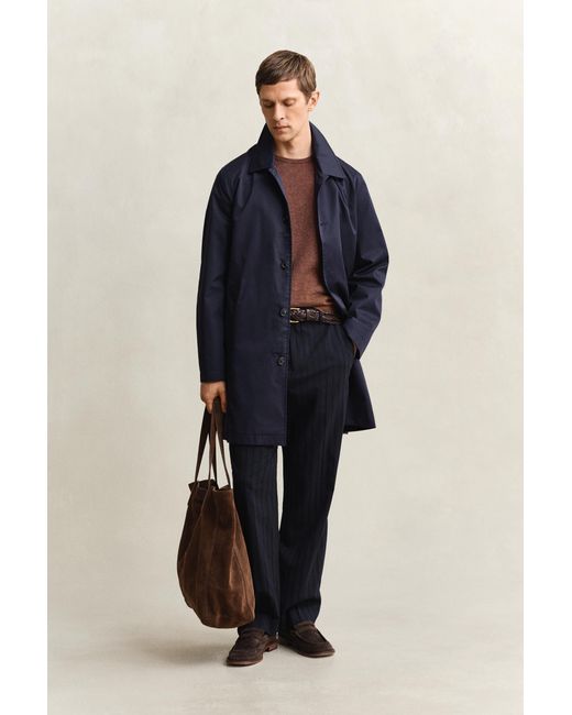 Gant Blue Cotton Blend Car Coat Evening for men