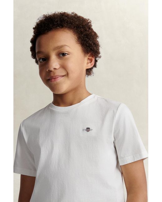 Gant White Teens Shield T-Shirt