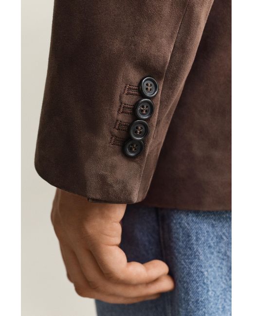 Gant Brown Suede Blazer Rich for men