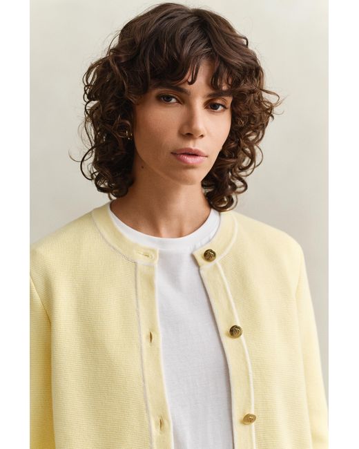 Gant Natural Knitted Cotton Jacket