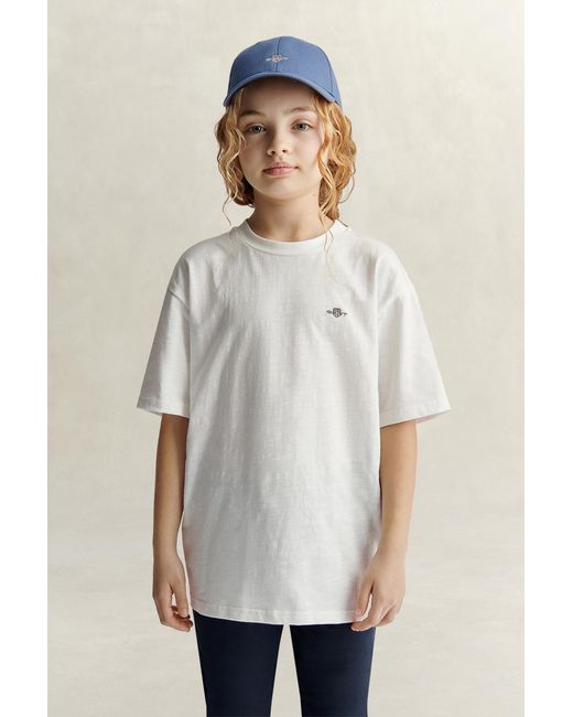 Gant White Teens Teen Girls Slubbed T-Shirt
