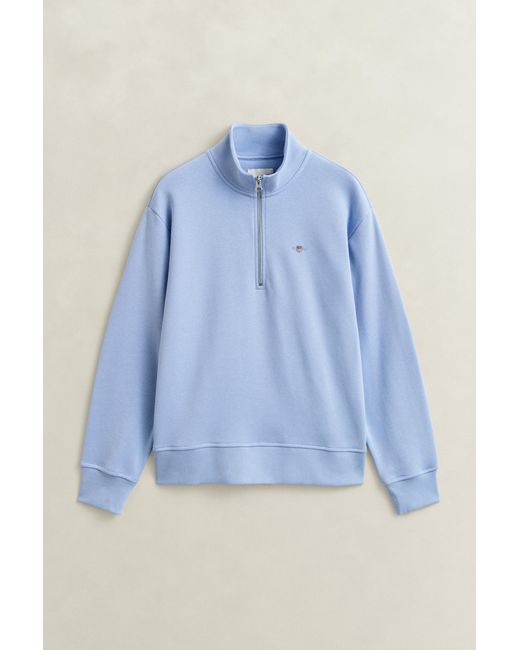 Gant Blue Shield Half Zip Sweatshirt
