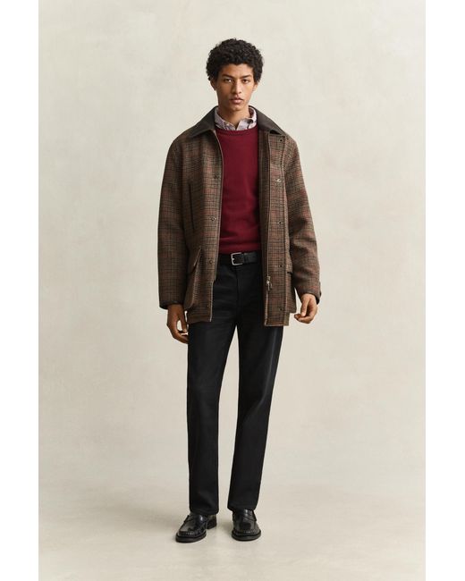 Gant Red Lambswool Crew Neck Sweater Plumped for men
