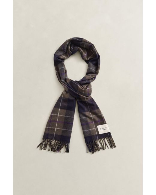 Gant Brown Checked Scarf for men