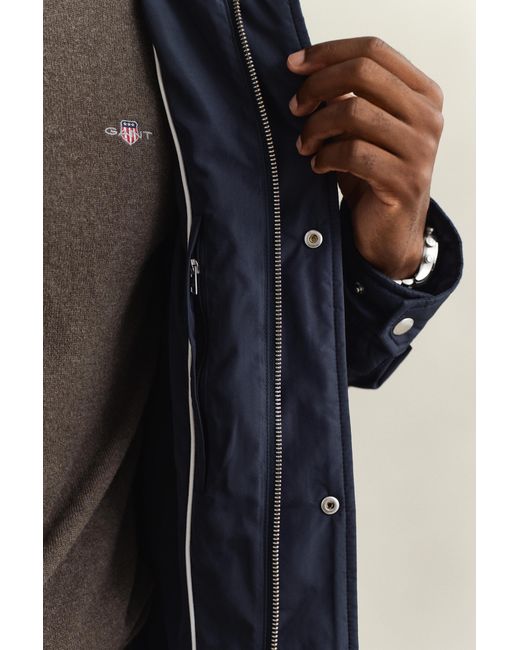 Gant Blue Quilted Windcheater Mid-Length Jacket for men