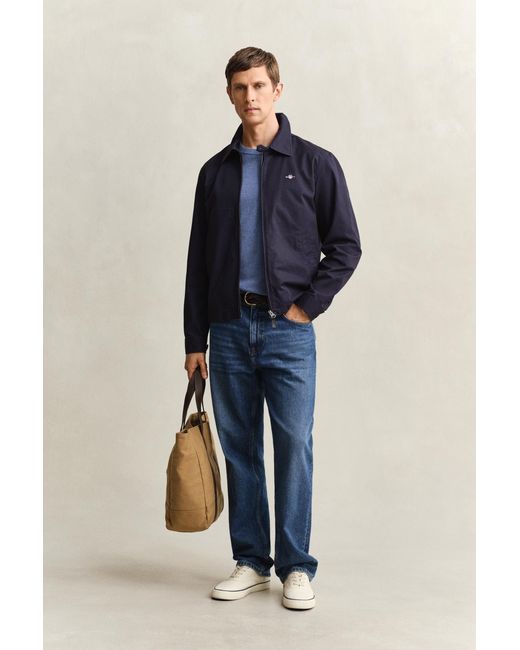 Gant Blue Cotton Windcheater Jacket Evening for men