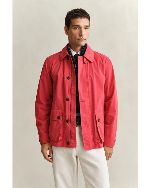 Gant Red Cotton Decker Jacket for men