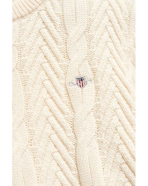 Gant Natural Teens Teen Boys Cable Knit Sweater for men