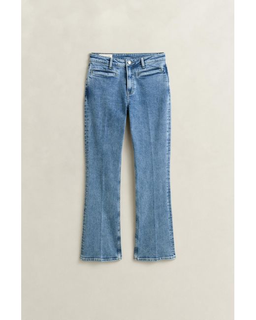 Gant Blue Monogram Flared Jeans Semi Worn In