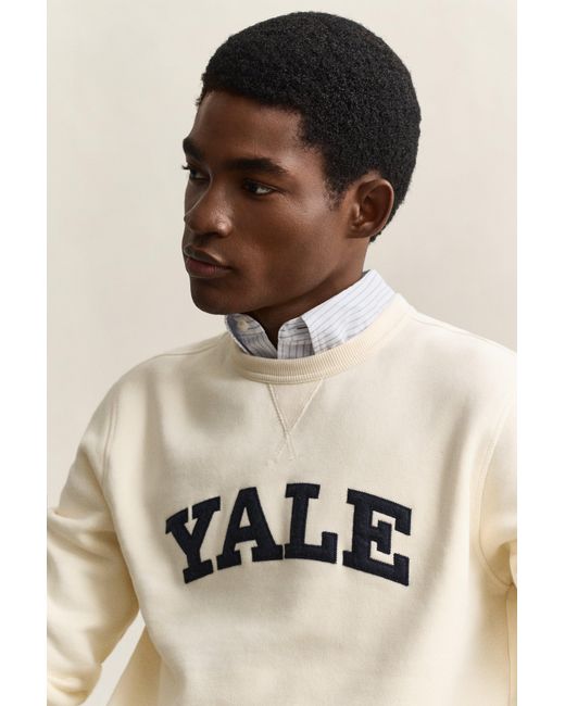 Gant Natural X Yale Crew Neck Sweatshirt Cream for men