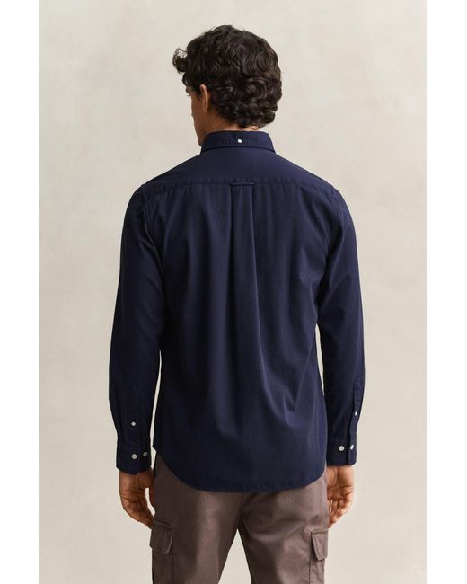 Gant Blue Regular Fit Garment-Dyed Twill Shirt for men