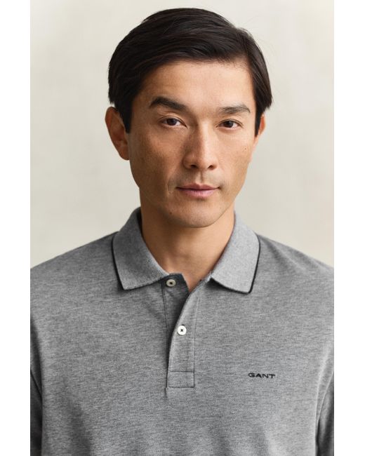 Gant Gray Two-Toned Polo Shirt Evening for men