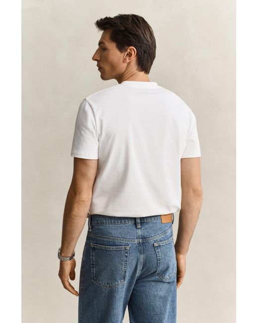 Gant Blue X Yale T-Shirt Eggshell for men