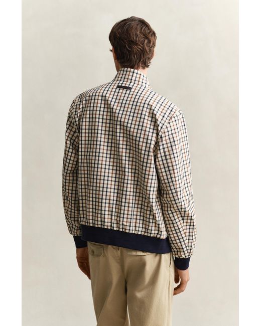 Gant Natural Cotton Blend Harrington Jacket Mahogany for men