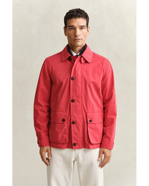 Gant Red Cotton Decker Jacket for men