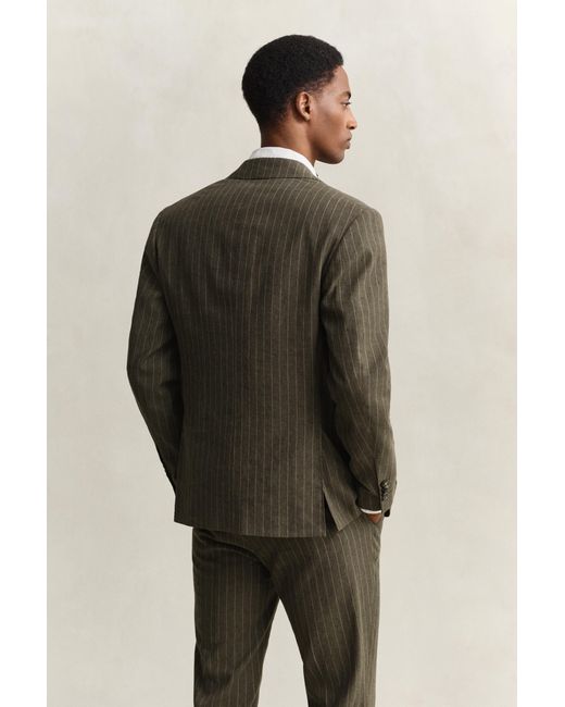 Gant Brown Pinstriped Suit Jacket Rich for men