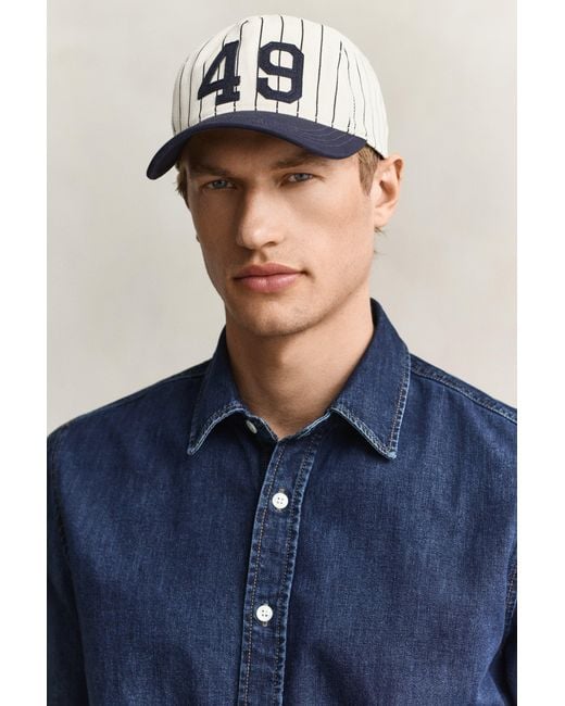 Gant Blue Denim Shirt Dark Worn In for men