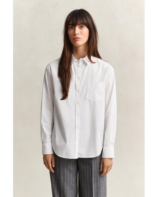 Gant Blue Relaxed Fit Classic Poplin Shirt