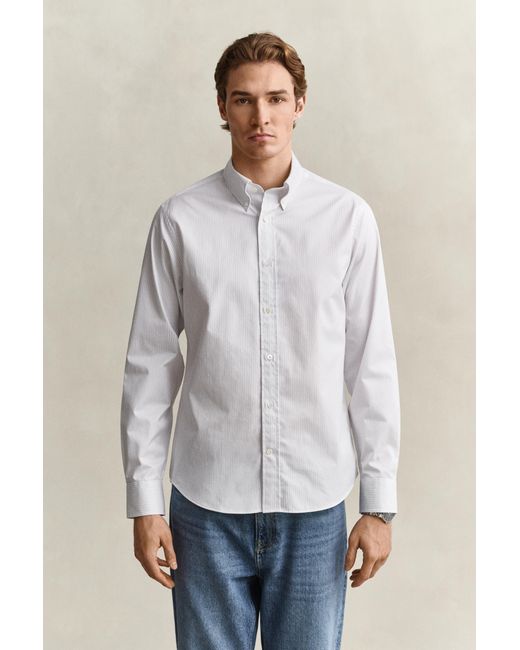 Gant Blue Striped Twill Dress Shirt for men