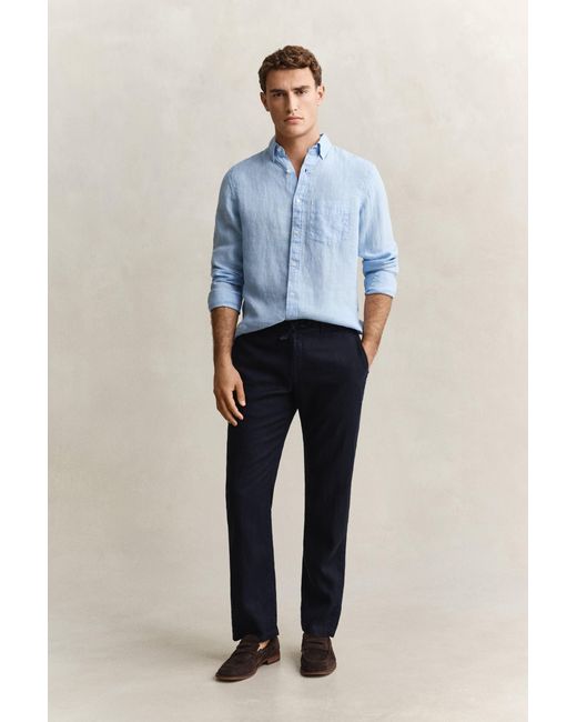 Gant Blue Linen Shirt for men