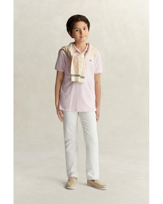 Gant Natural Teens Shield Piqué Polo Shirt Light
