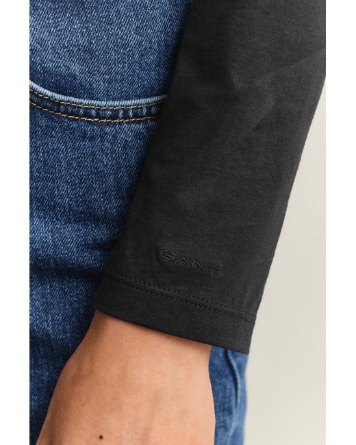 Gant Black Light Cotton Long Sleeve T-Shirt