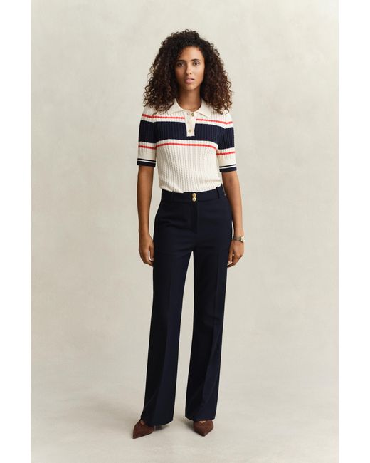 Gant Blue Flared Nautical Pants Evening