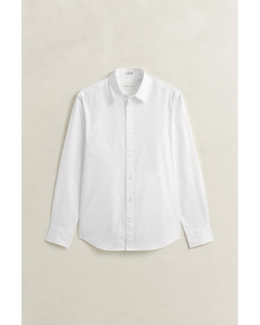 Gant White Regular Fit Pinpoint Oxford Shirt for men