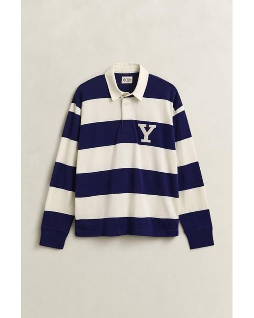 Gant Blue X Yale Striped Heavy Rugger Rich for men