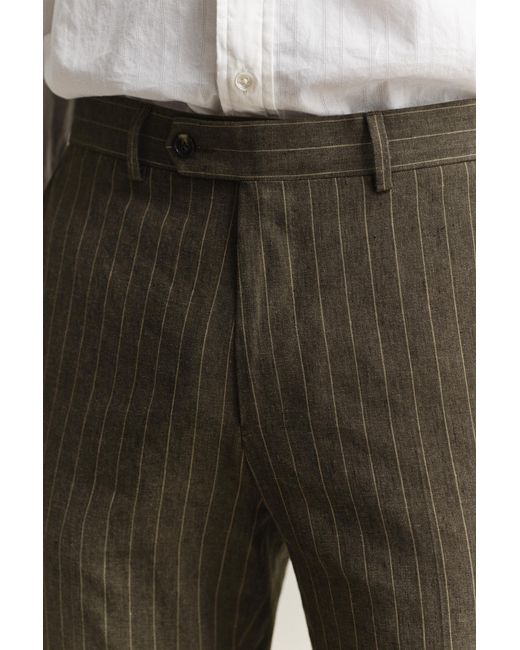 Gant Natural Pinstriped Suit Pants Rich for men