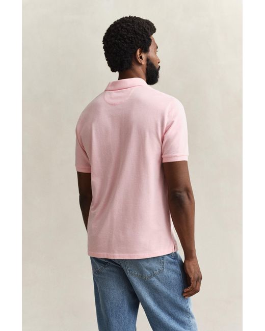 Gant Pink Two-Toned Polo Shirt for men