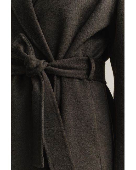 Gant Black Handstitched Belted Coat Dark Moss