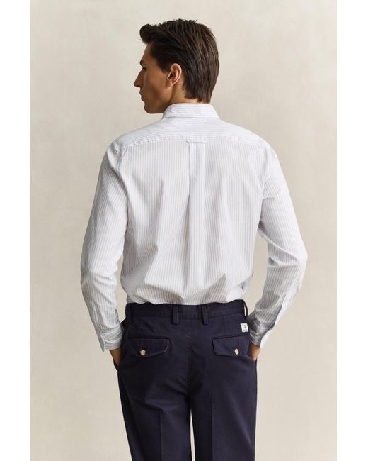 Gant Blue X Yale Striped Oxford Shirt for men