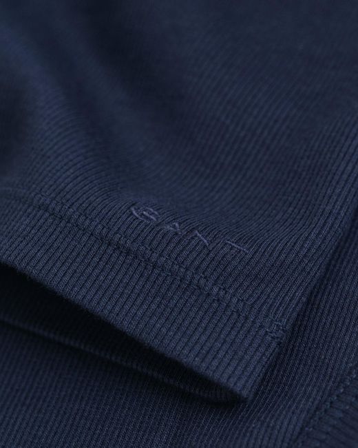 Gant Blue Ribbed Tank Top Evening