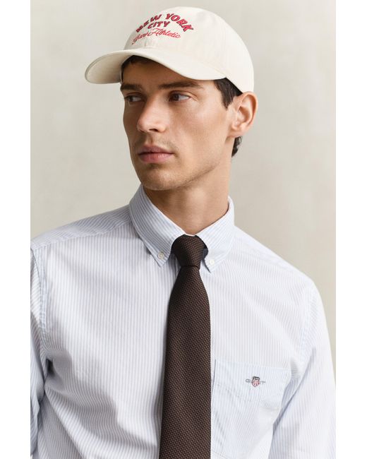 Gant Blue Classic Regular Striped Poplin Shirt for men