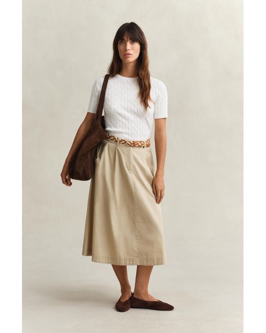 Gant Natural Pleated Chino Skirt