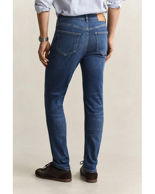 Gant Blue Extra Slim Active Recover Jeans Mid Broken In for men
