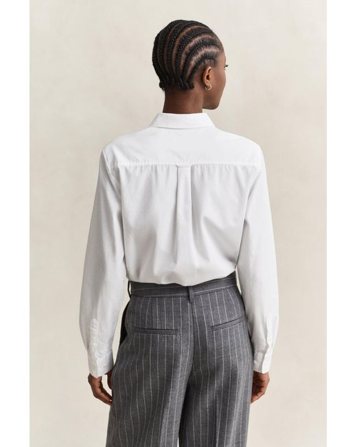 Gant White Regular Fit Classic Poplin Shirt