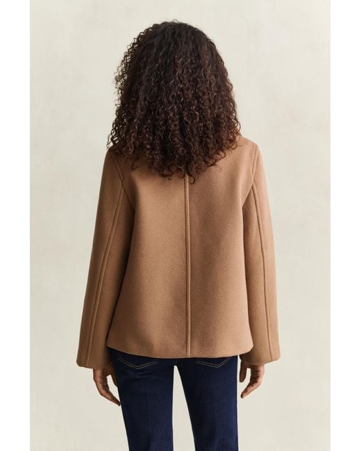 Gant Natural Faux Fur Collar Jacket Warm