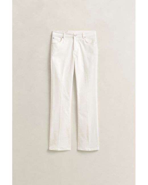 Gant White Flared Stretch Jeans Eggshell