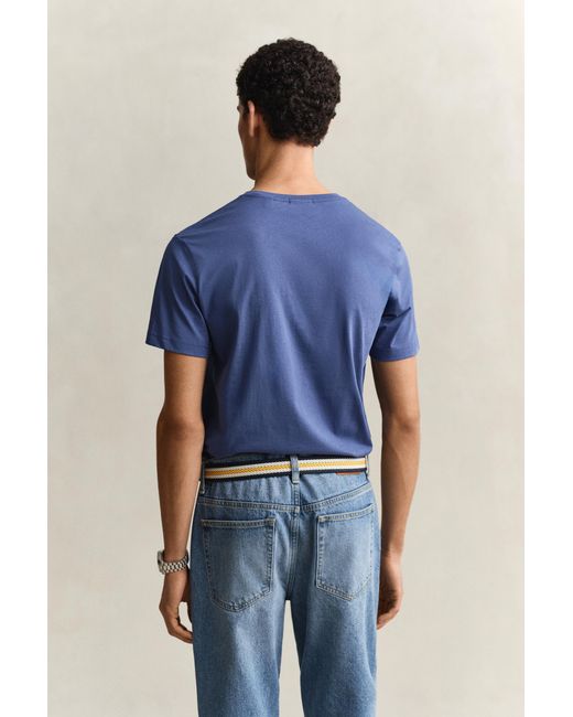 Gant Blue Regular Fit Shield T-Shirt for men