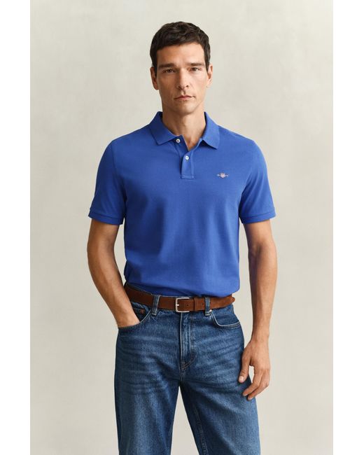 Gant Blue Regular Fit Polo Shirt for men