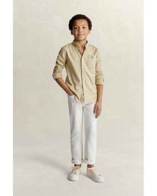 Gant Natural Teens Teen Boys Linen Blend Shirt for men