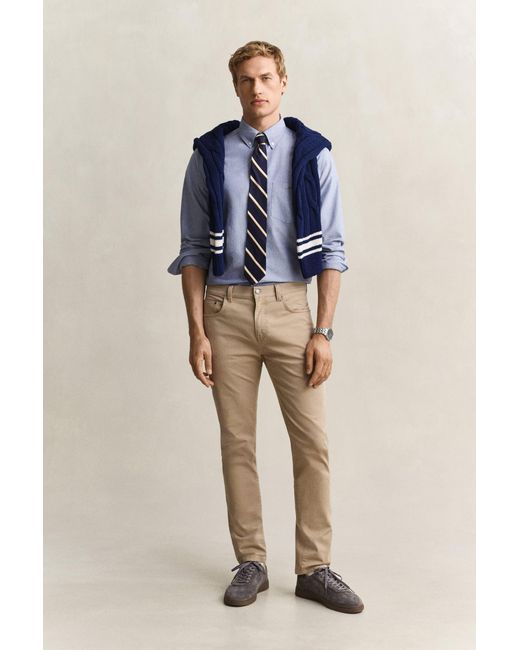 Gant Blue Classic Regular Oxford Shirt College for men